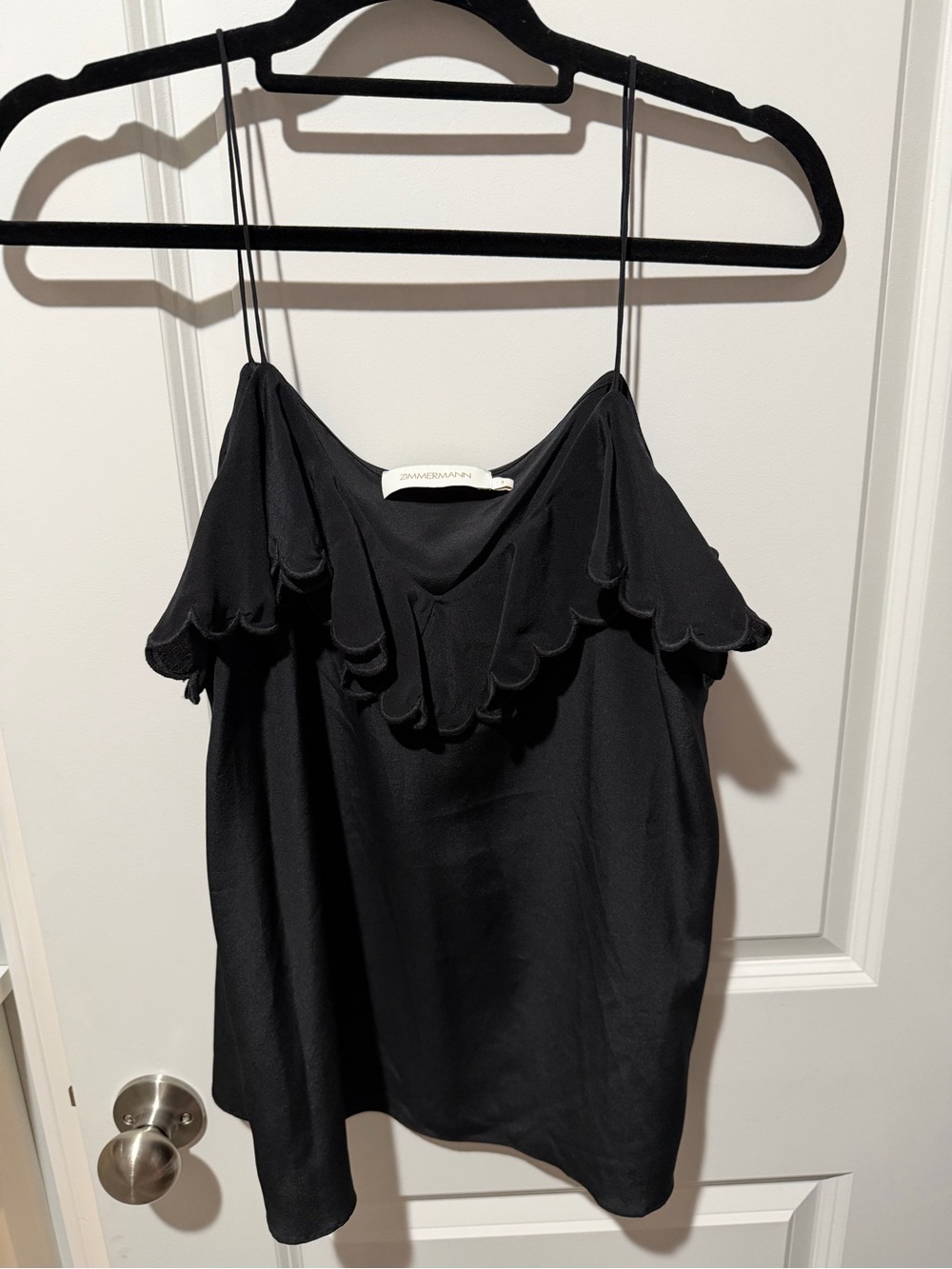Zimmermann Black Scallop-Trim Slip Camisole